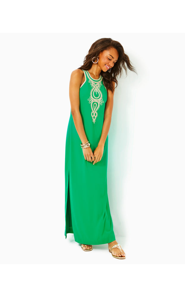 Taylane Embroidered Maxi Shift Dress