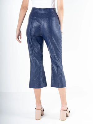 SAYLOR PANT - NAVY VEGAN OSTRICH LEATHER