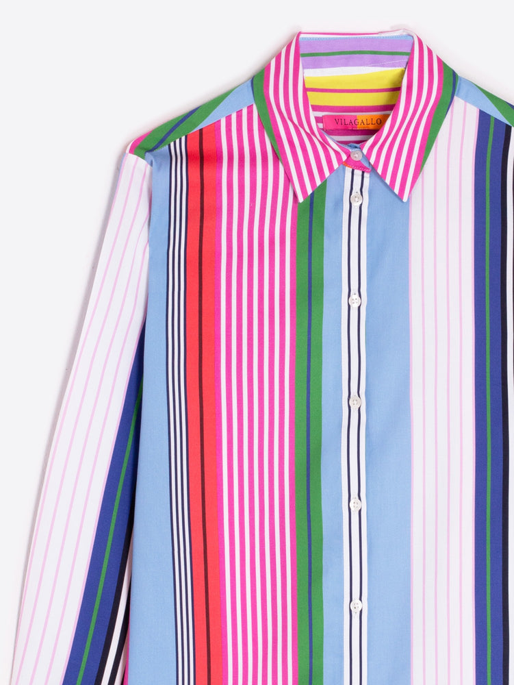 MULTICOLOURED STRIPED COTTON SHIRT